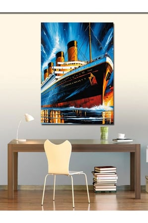 Kanvas Tablo Pastel Titanic Çizimi