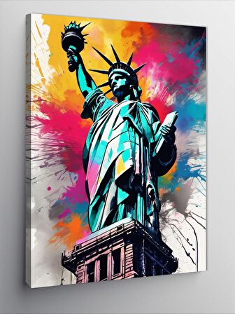 Kanvas Tablo Renkli Amerika Özgürlük Anıtı