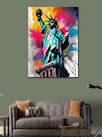 Kanvas Tablo Renkli Amerika Özgürlük Anıtı