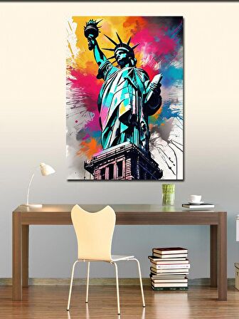 Kanvas Tablo Renkli Amerika Özgürlük Anıtı