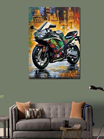 Kanvas Tablo Yarış Motosikleti