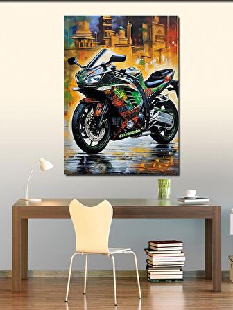 Kanvas Tablo Yarış Motosikleti