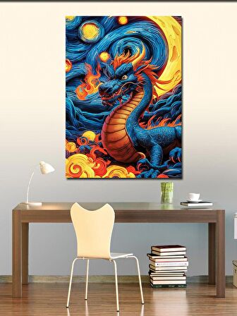Kanvas Tablo Van Gogh Tarzı Ejderha