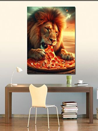 Kanvas Tablo Pizza Yiyen Aslan