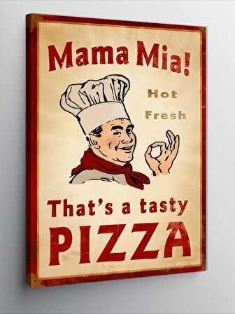 Kanvas Tablo Sıcak Ve Taze Pizza Afişi