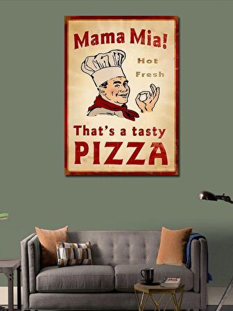 Kanvas Tablo Sıcak Ve Taze Pizza Afişi