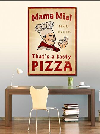Kanvas Tablo Sıcak Ve Taze Pizza Afişi