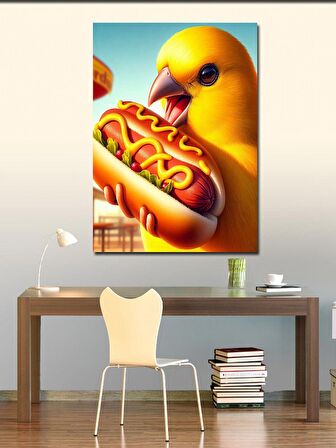 Kanvas Tablo Hotdog Yeğen Kanarya