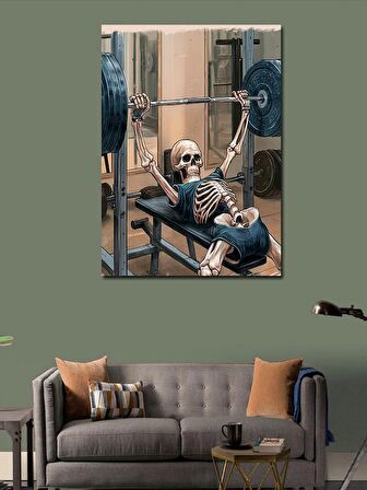 Kanvas Tablo Halter Kaldıran İskelet