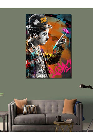 Kanvas Tablo Pop Art Charlie Chaplin