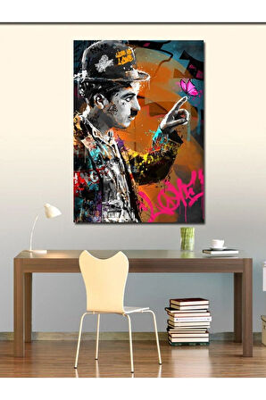 Kanvas Tablo Pop Art Charlie Chaplin