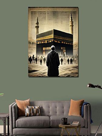 Kanvas Tablo Gazete Fon Kabe