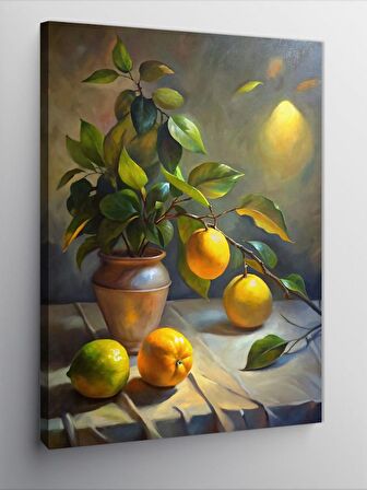 Kanvas Tablo Minyatür Limon Ağacı