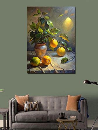 Kanvas Tablo Minyatür Limon Ağacı