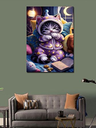 Kanvas Tablo Bebek Kedi