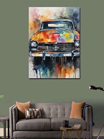 Kanvas Tablo Renkli Klasik Araba