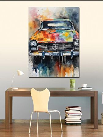 Kanvas Tablo Renkli Klasik Araba