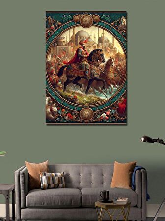 Kanvas Tablo Osmanlı Padişahı Sefere Çıkıyor