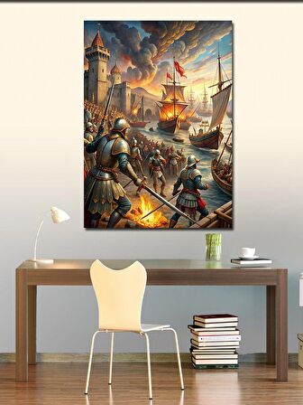 Kanvas Tablo Tarihi Savaş Temalı