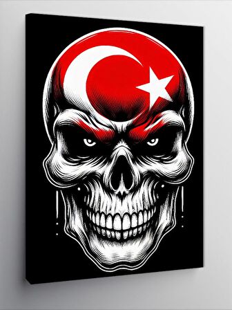 Kanvas Tablo Kurukafa Ve Türk Bayrağı