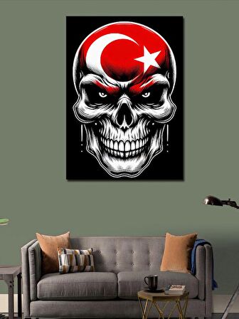 Kanvas Tablo Kurukafa Ve Türk Bayrağı