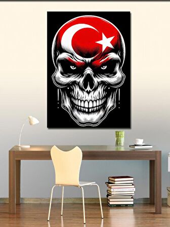 Kanvas Tablo Kurukafa Ve Türk Bayrağı