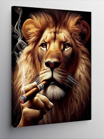 Kanvas Tablo Puro İçen Aslan