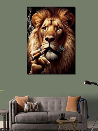 Kanvas Tablo Puro İçen Aslan