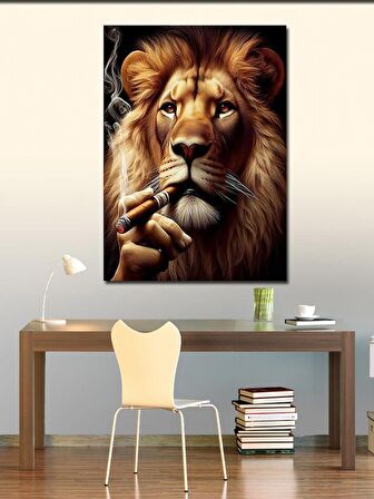 Kanvas Tablo Puro İçen Aslan
