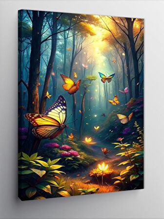 Kanvas Tablo Ormandaki Kelebekler