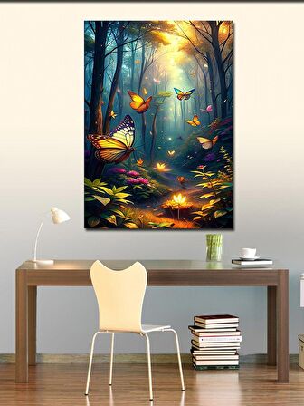 Kanvas Tablo Ormandaki Kelebekler