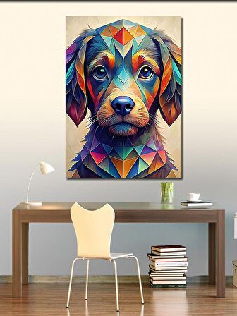 Kanvas Tablo Renkli Yavru Köpek