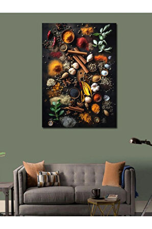 Kanvas Tablo Baharatlar Mutfak Temalı