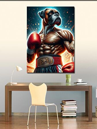 Kanvas Tablo Kaslı Boksör Köpek