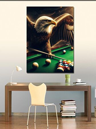 Kanvas Tablo Bilardo Oynayan Kartal