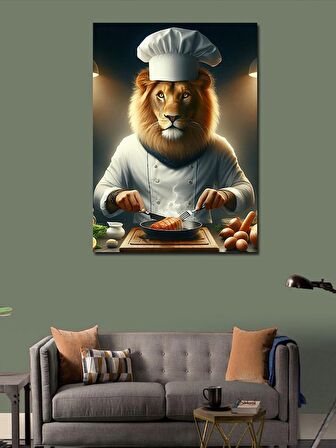 Kanvas Tablo Et Pişiren Aşçı Aslan