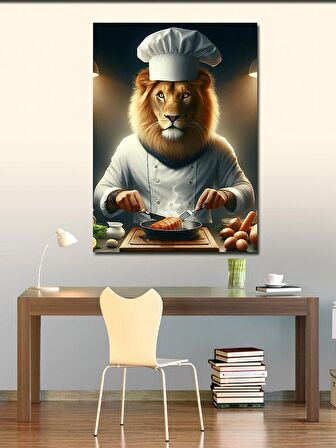 Kanvas Tablo Et Pişiren Aşçı Aslan