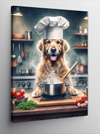 Kanvas Tablo Aşçı Köpek
