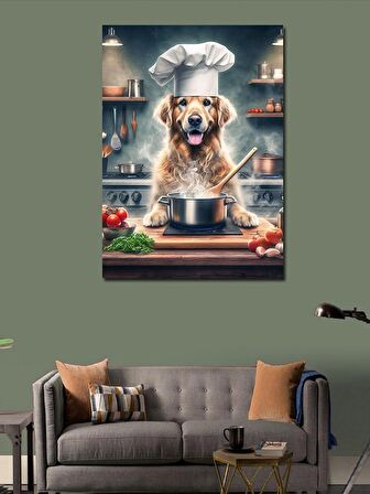 Kanvas Tablo Aşçı Köpek