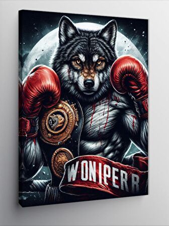 Kanvas Tablo Ay Ve Boksör Bozkurt