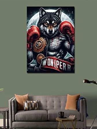 Kanvas Tablo Ay Ve Boksör Bozkurt