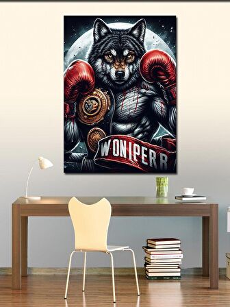 Kanvas Tablo Ay Ve Boksör Bozkurt