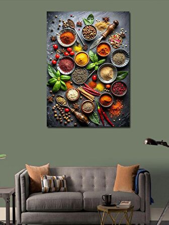 Kanvas Tablo Bahratlar Mutfak Temalı