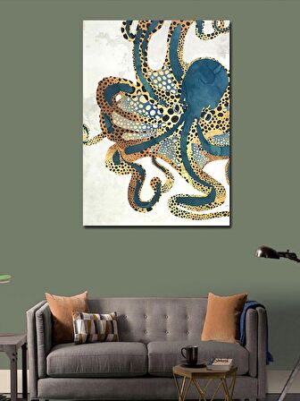 Kanvas Tablo Desenli Ahtapot