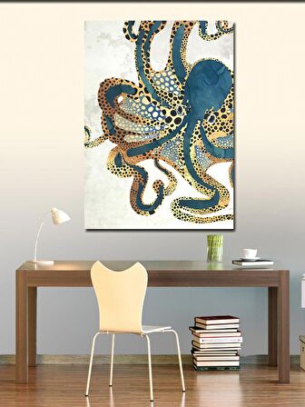 Kanvas Tablo Desenli Ahtapot