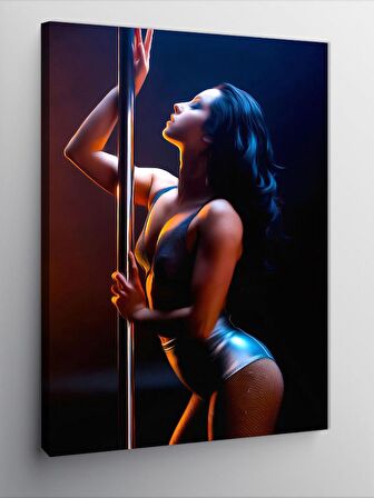 Kanvas Tablo Jartiyerli Striptizci Kadın