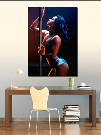 Kanvas Tablo Jartiyerli Striptizci Kadın