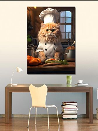 Kanvas Tablo Aşçı Kedi
