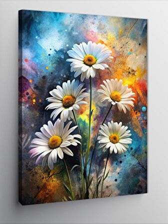 Kanvas Tablo Papatyalar Ve Boyalar
