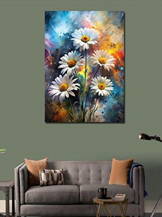 Kanvas Tablo Papatyalar Ve Boyalar